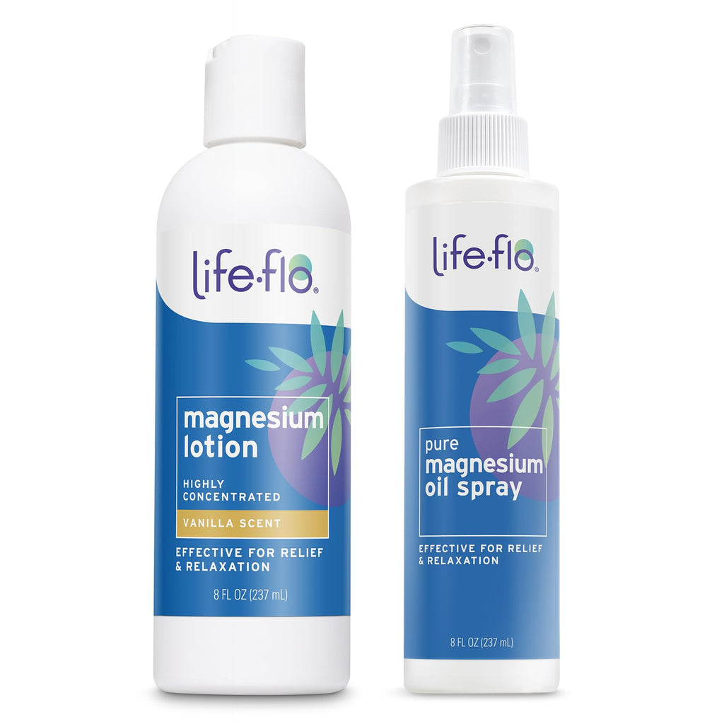 LIFE-FLO Unscented Magnesium Lotion - Highly Concentrated Magnesium Lotion for Kids and Adults - Soothes Overworked Muscles, Joints When Massaged into the Skin - Hypoallergenic,  - 8oz