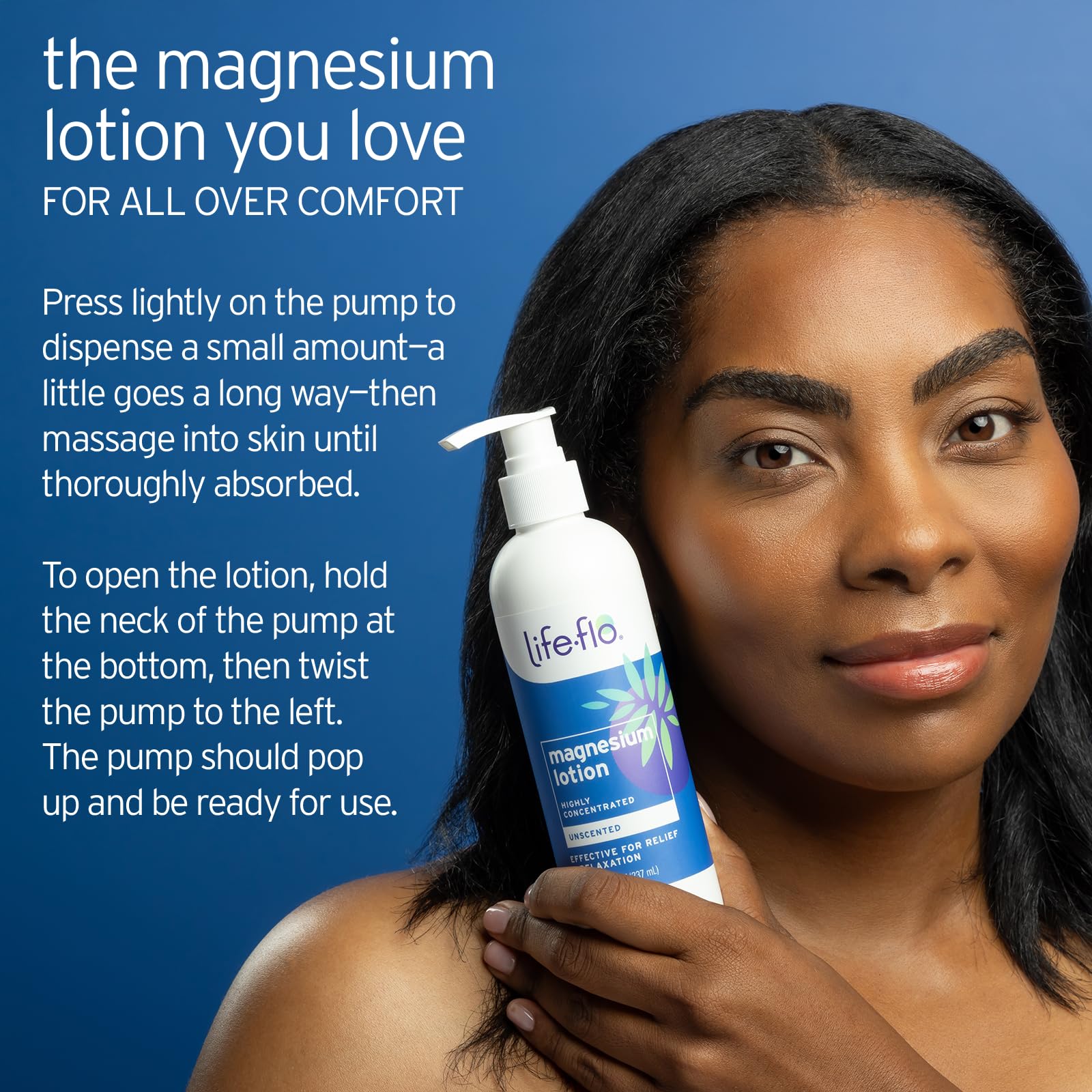 LIFE-FLO Unscented Magnesium Lotion - Highly Concentrated Magnesium Lotion for Kids and Adults - Soothes Overworked Muscles, Joints When Massaged into the Skin - Hypoallergenic,  - 8oz
