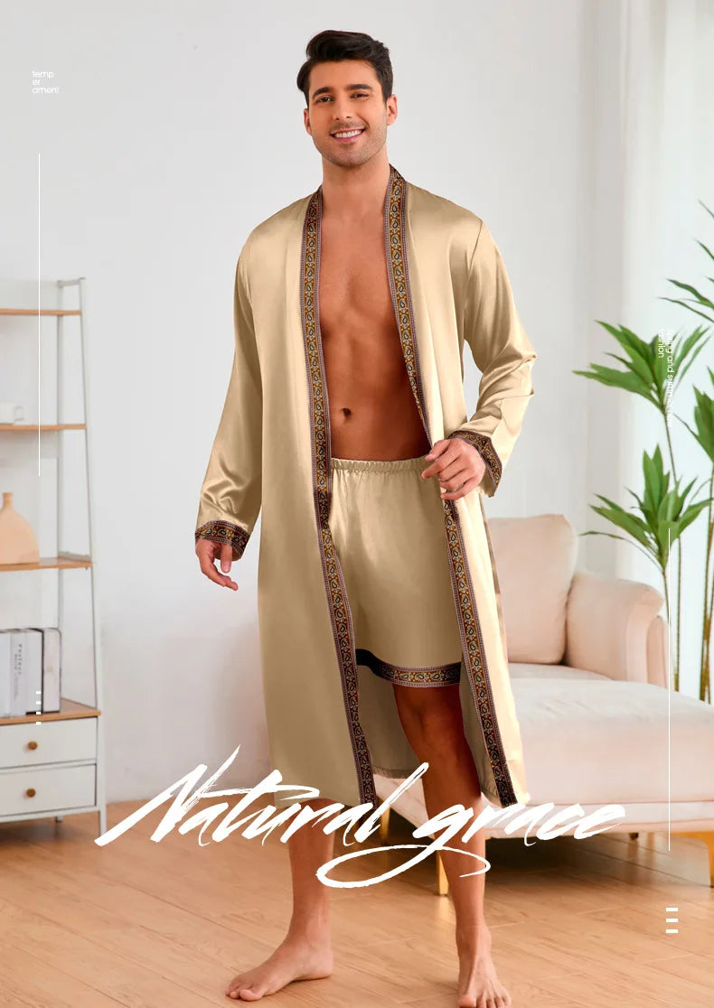 Men Long Kimono Robe