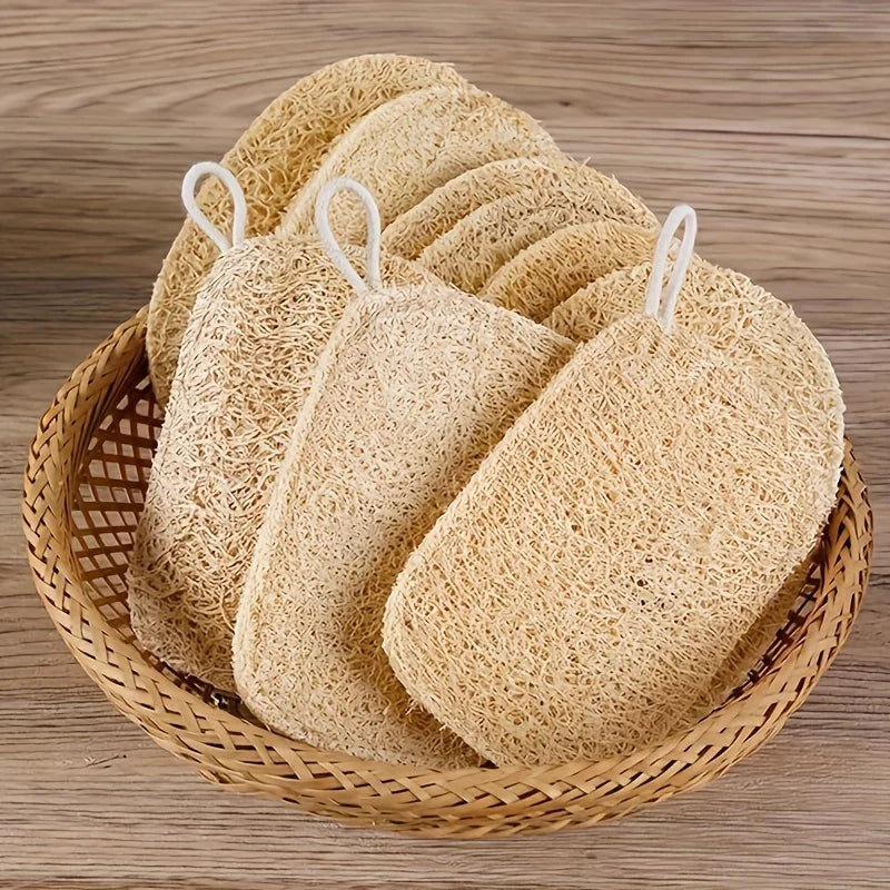 5 Pack Natural Loofah Sponge Bath Scrubbers