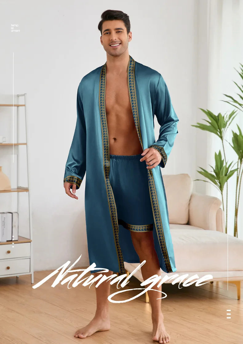 Men Long Kimono Robe