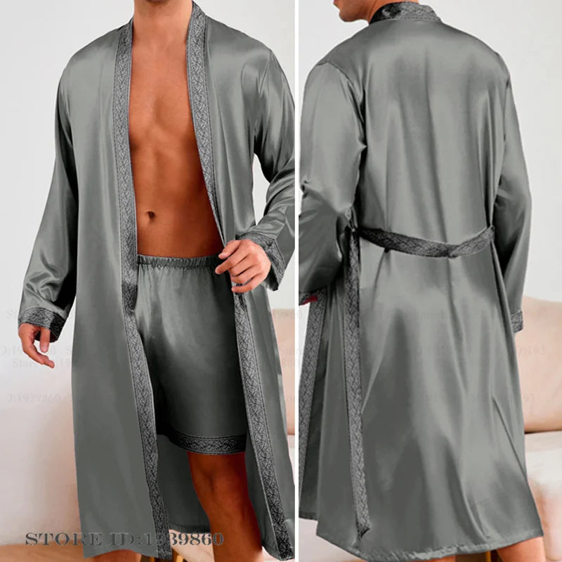 Men Long Kimono Robe