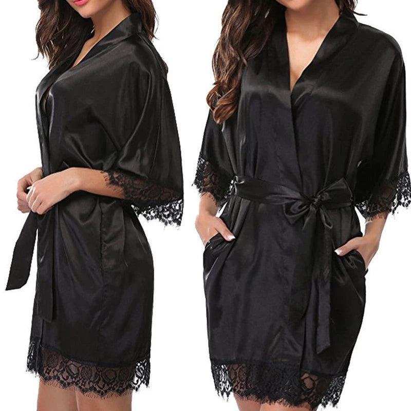 ‘ Her Embrace’ Women’s Elegant Smooth Short Robe