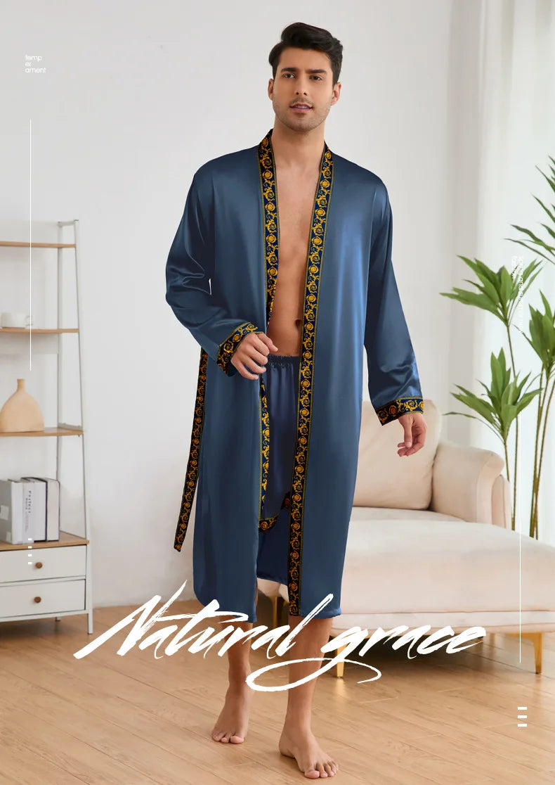 Men Long Kimono Robe