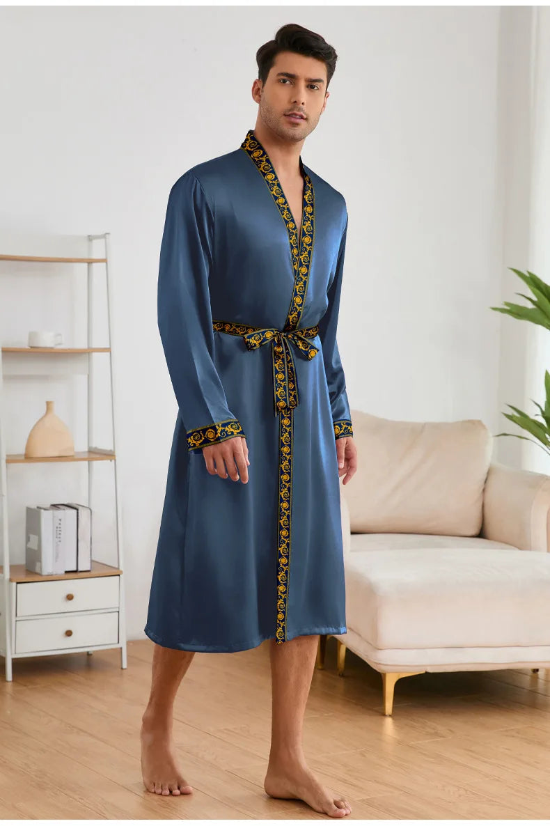 Men Long Kimono Robe