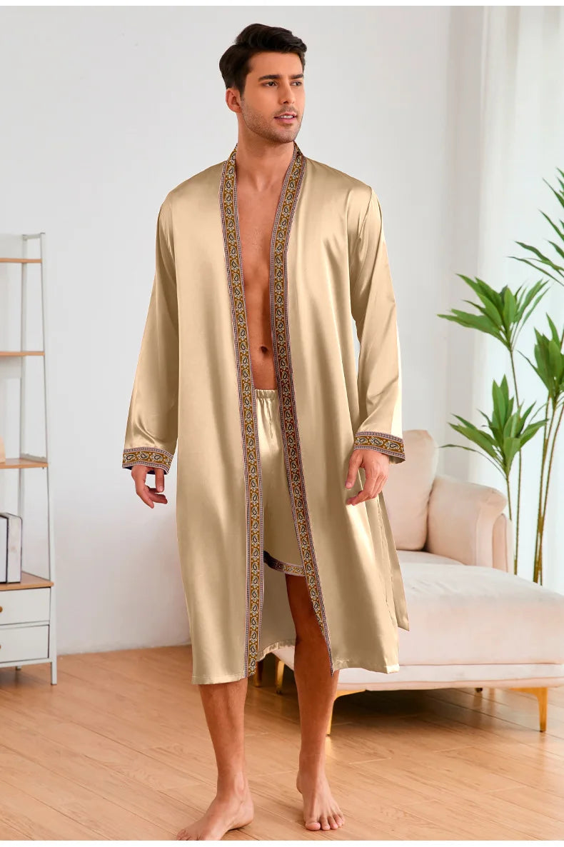Men Long Kimono Robe