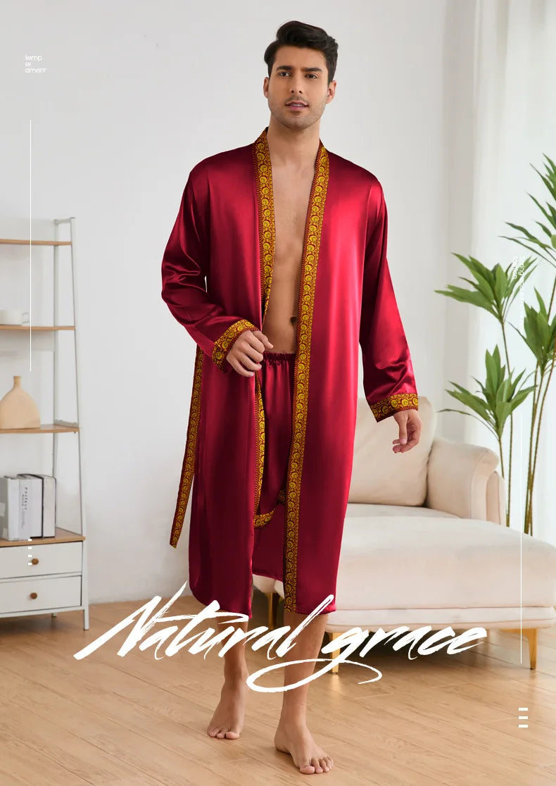 Men Long Kimono Robe