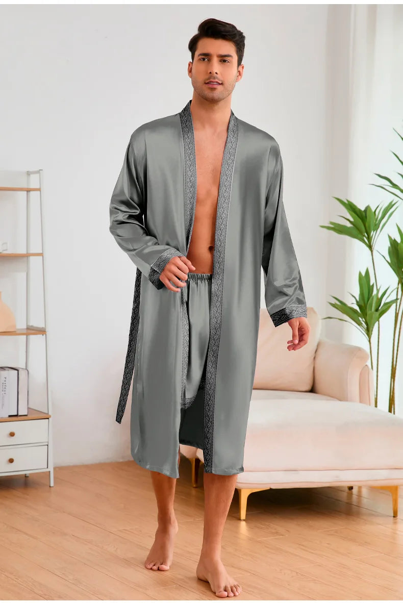 Men Long Kimono Robe