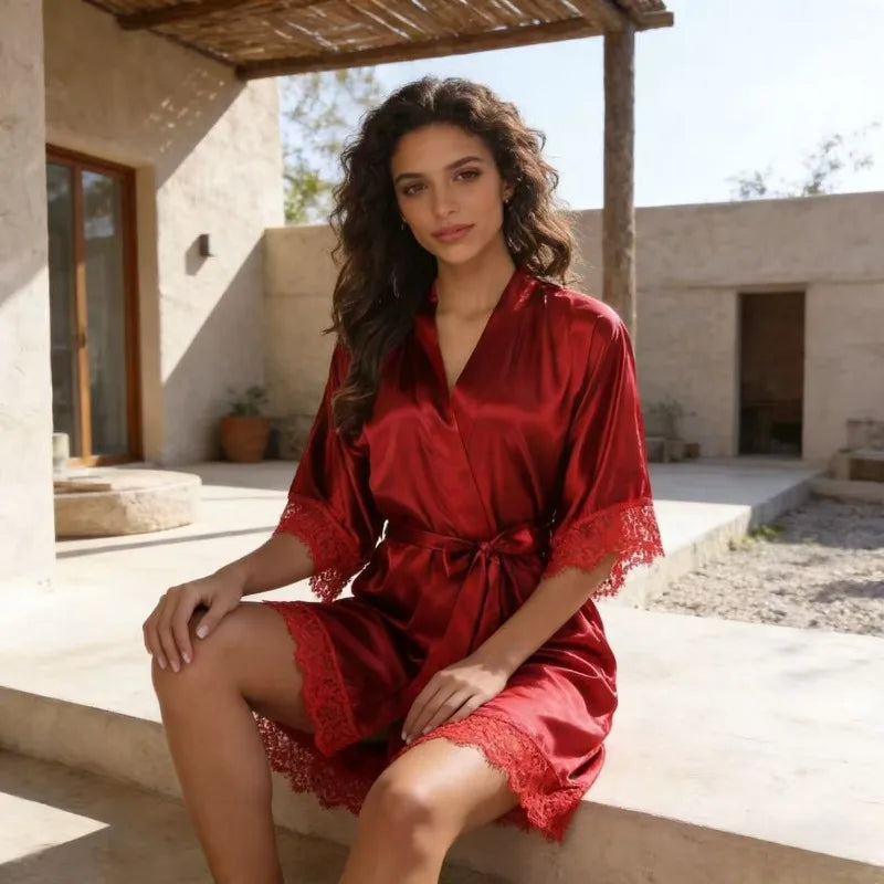 ‘ Her Embrace’ Women’s Elegant Smooth Short Robe