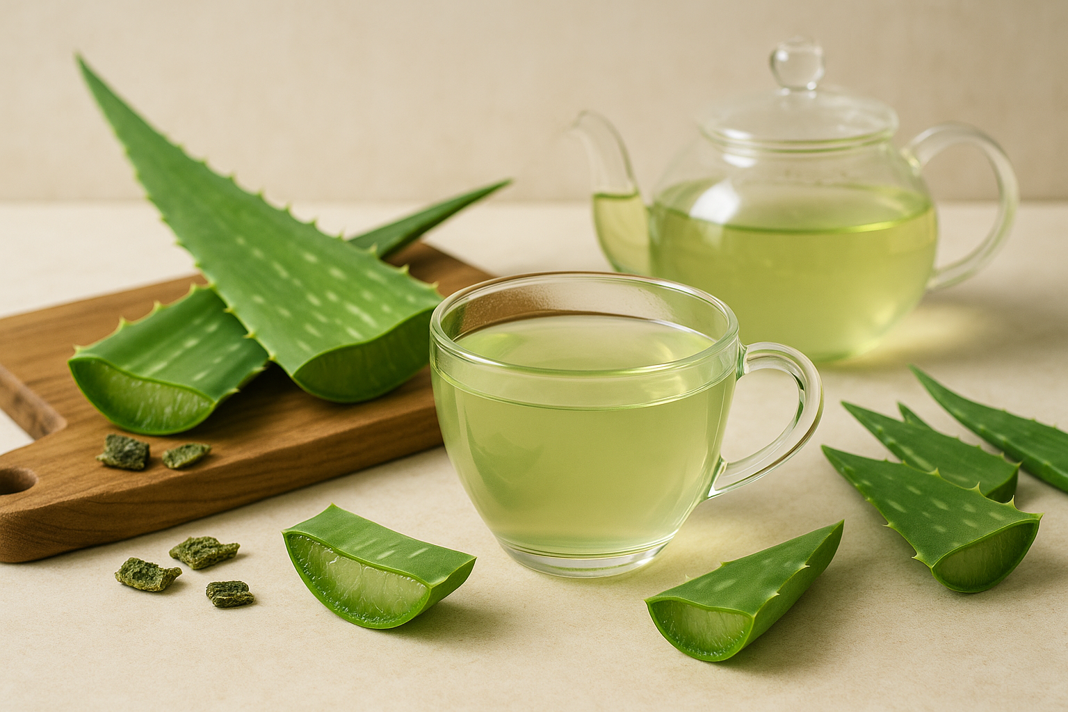 Aloe vera leaf herbal tea 